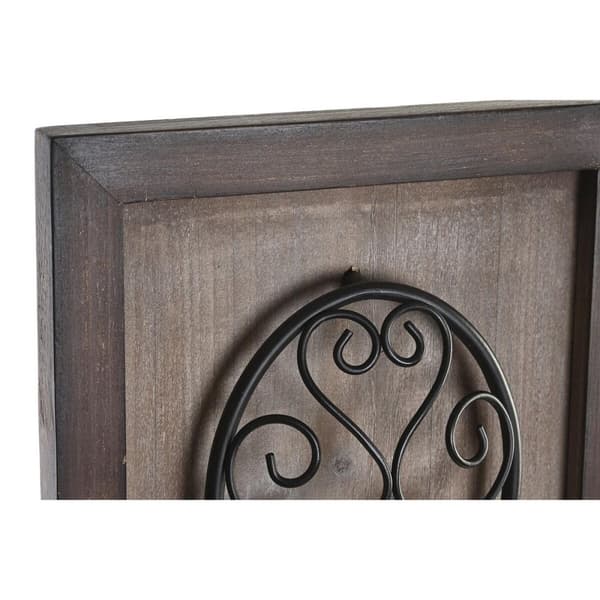Prydnadsfigur DKD Home Decor Antikbehandlad Metall Trä Bestick (24 x 5 x 99 cm) (2 antal)