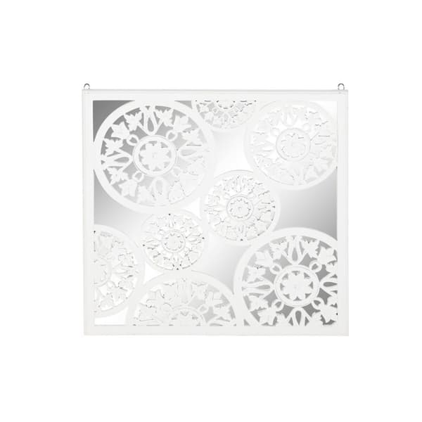 Väggdekoration DKD Home Decor Speglar Vit Trä MDF (90 x 1,5 x 90 cm)