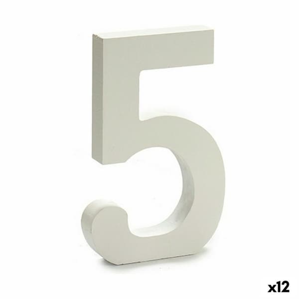 Siffror Pincello 5 Vit 1,8 x 21 x 17 cm (12 antal)