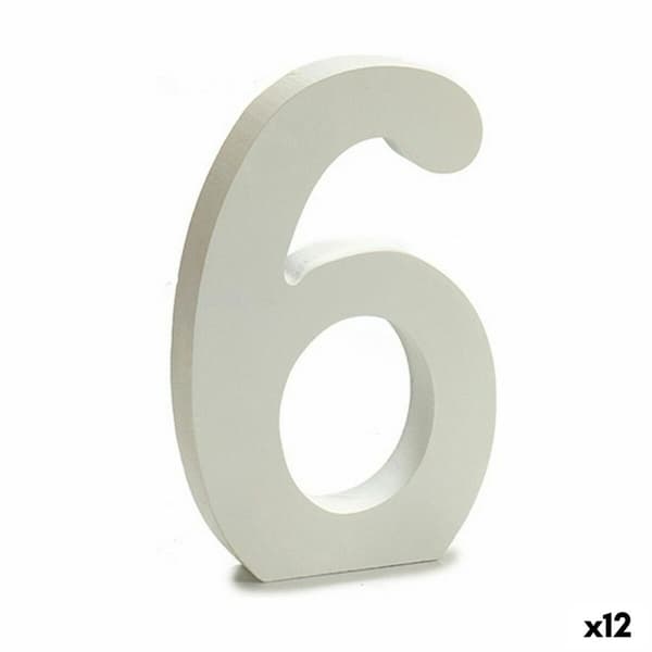 Siffror Pincello 6 Vit 1,8 x 21 x 17 cm (12 antal)