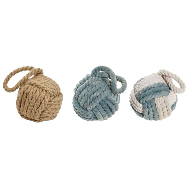 Prydnadsfigur DKD Home Decor Blå Brun Vit Knut 14 x 14 x 28 cm Medelhavs (3 Delar)