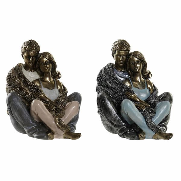 Koristehahmo DKD Home Decor Kupari Moderni Pari 12 x 10,5 x 12 cm (2 osaa)