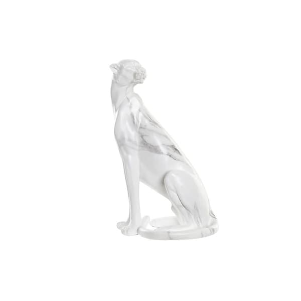 Koristehahmo DKD Home Decor Harmaa Valkoinen Leopardi Hartsi Marmori (25 x 18 x 41 cm)