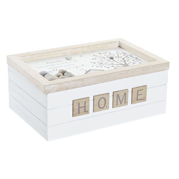 Koristerasia DKD Home Decor Valkoinen Luonnollinen Puu MDF