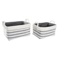 Pikkukuva 1 / 3: Korisetti DKD Home Decor Raidat Harmaa Puuvilla (40 x 30 x 23 cm) (2 Kappaletta)