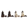 Pikkukuva 1 / 2: Koristehahmo DKD Home Decor 22 x 8,2 x 23 cm Punainen Beige Buddha Itämainen (4 Kappaletta)