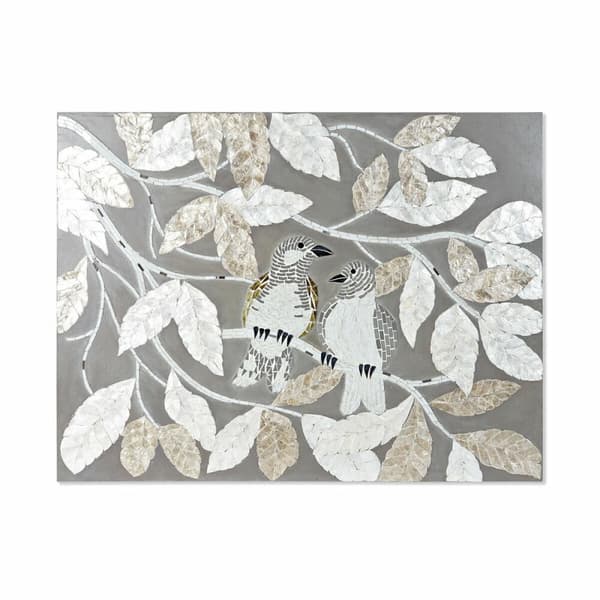 Lærred DKD Home Decor Beige Grå Blad af en plante 90 x 4 x 70 cm