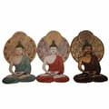 Miniatyrbillede 1 af 2: Vægdekoration DKD Home Decor 20 x 4 x 30,3 cm Rød Blå Gylden Buddha Orientalsk (3 Dele)