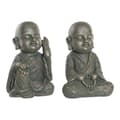Miniatyrbillede 1 af 3: Dekorativ figur DKD Home Decor Glasfiber Munk (2 pcs) (27 x 27 x 40 cm)
