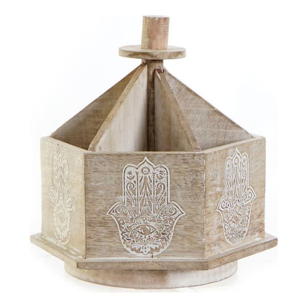 Fjernbetjening holder DKD Home Decor Brun Mangotræ Indianer mand Afklædt 20 x 20 x 20 cm