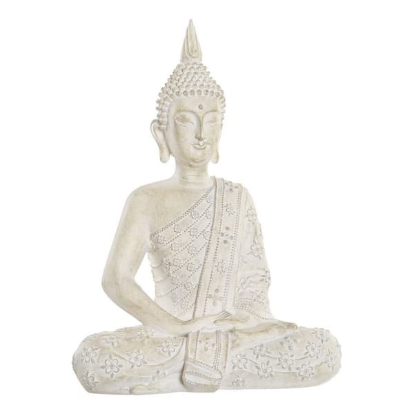 Dekorativ figur DKD Home Decor Buddha Hvid Harpiks (30 x 17 x 41 cm)