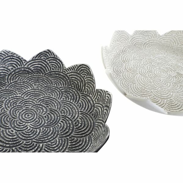 Borddekoration DKD Home Decor Grå Beige Harpiks Orientalsk (39 x 39 x 7 cm) (2 enheder)
