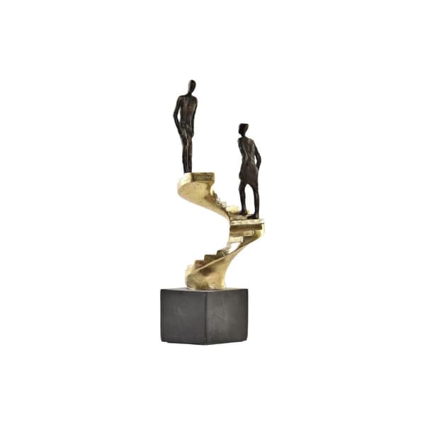 Dekorativ figur DKD Home Decor Gylden Harpiks Mørkegrå Trappe Moderne (14 x 14 x 41,5 cm)