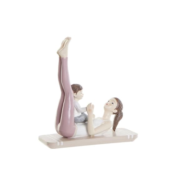 Dekorativ figur DKD Home Decor Pink Yoga Scandi 15,5 x 6,5 x 17 cm