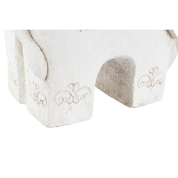 Dekorativ figur DKD Home Decor Ældet overflade Elefant Hvid Orientalsk Magnesium (42 x 24 x 46 cm)
