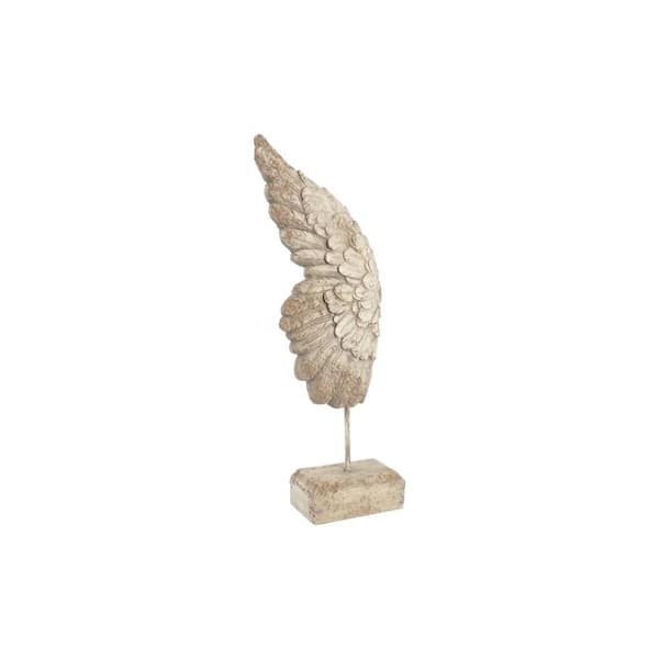 Dekorativ figur DKD Home Decor Ældet overflade Hvid Englevinger Magnesium (26 x 11 x 65 cm)