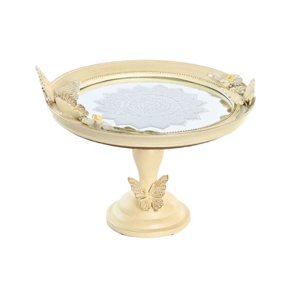 Borddekoration DKD Home Decor 24 x 22,6 x 18 cm Beige Sommerfugle