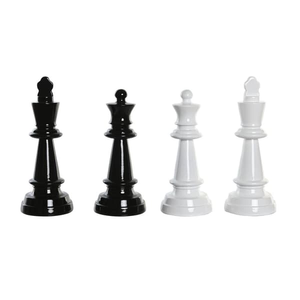 Dekorativ figur DKD Home Decor Sort Hvid Harpiks Skakbrikker Moderne (11 x 11 x 27,5 cm) (4 enheder)