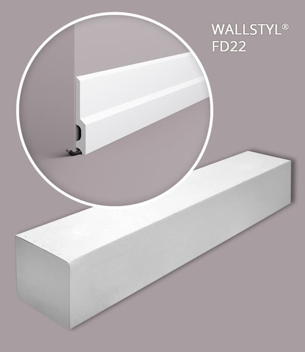 Jalkalista NMC WALLSTYL FD22-box 1 laatikko kanssa 12 listat 24 m