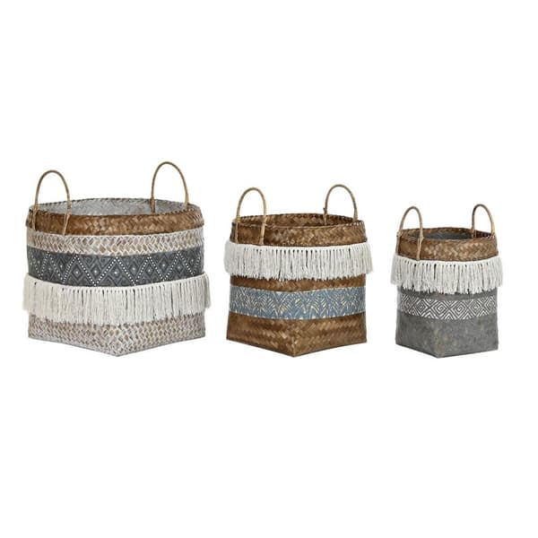 Kurvesæt DKD Home Decor 49 x 49 x 57 cm Bambus Boho