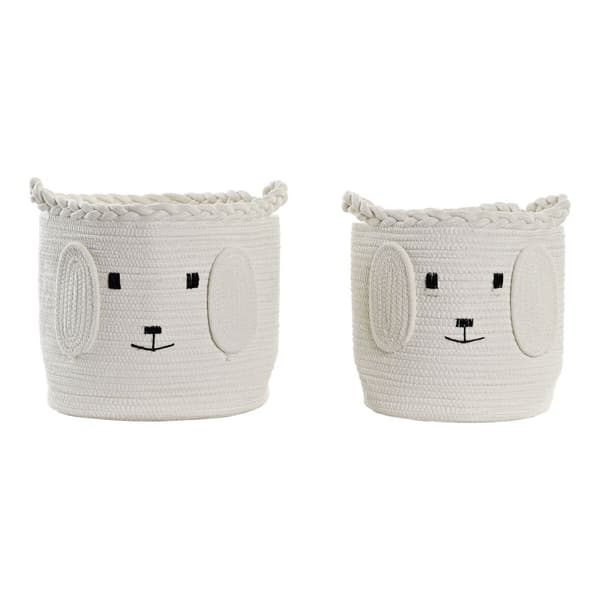 Kurvesæt DKD Home Decor Bomuld Børns (32 x 32 x 28 cm)