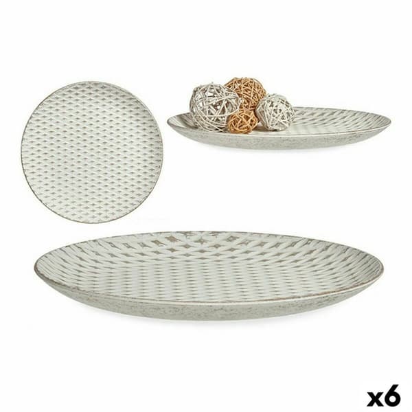 Dekorationsfad 35 x 3 x 35 cm Hvid (6 enheder)