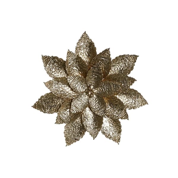 Vægdekoration DKD Home Decor 56 x 4,5 x 56 cm Blomst Gylden Moderne