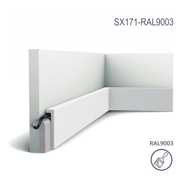 Jalkalista Orac Decor AXXENT SX171-RAL9003-box valkoiseksi maalattu 1 laatikko kanssa 20 listat 40 m