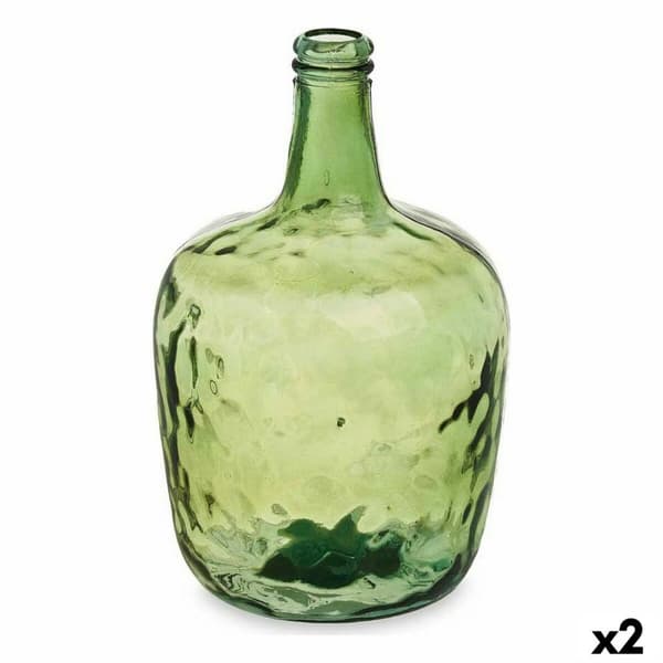 Flaske 2255/08-G Grøn Glat 8 L 22 x 37,5 x 22 cm Indretning (2 enheder)