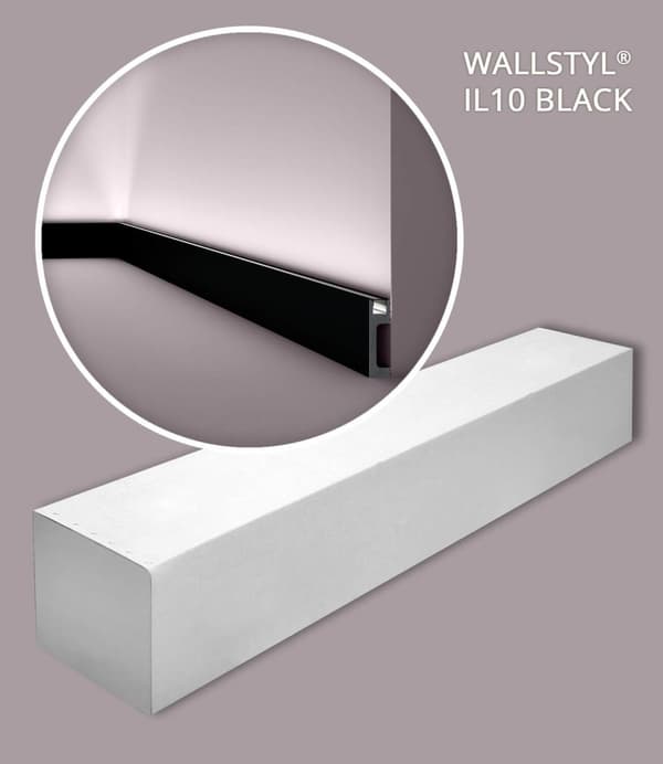 Golvlister NMC WALLSTYL IL10 BLACK-box 1 låda innehåller 14 lister 28 m