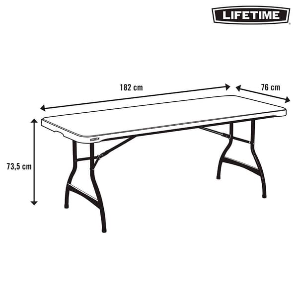 Lifetime Klapbord 182x76x73.5 Cm Sort