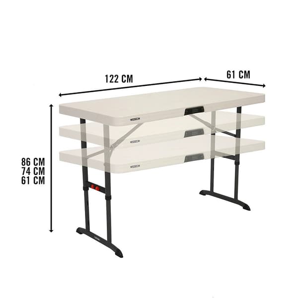 Lifetime Klapbord 122x61x61 Cm Hvid