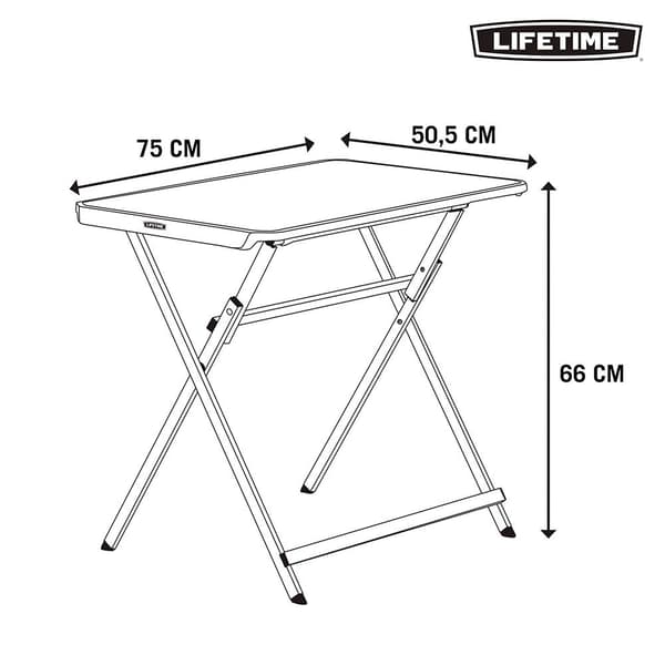Lifetime Personligt Klapbord 75x52x66 Cm Sort