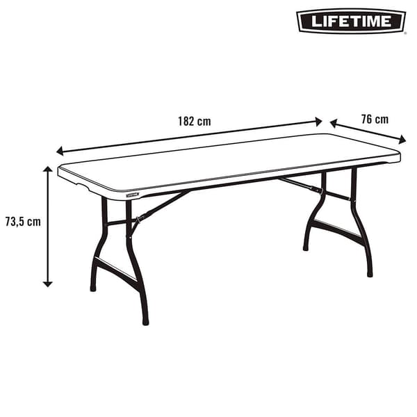 Lifetime Klapbord 182x76x74.5 Cm Hvid