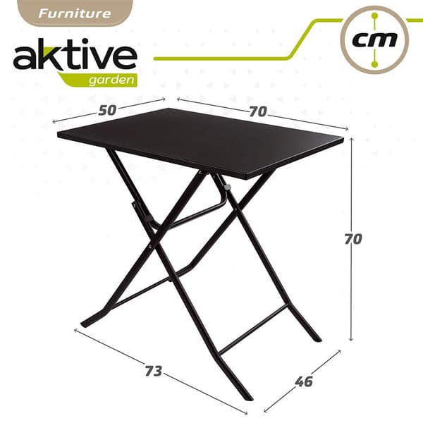 Aktive Taitettava Pöytä Jardin Metal 70x50x70 Cm Musta