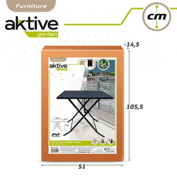 Aktive Taitettava Pöytä Jardin Metal 70x50x70 Cm Musta