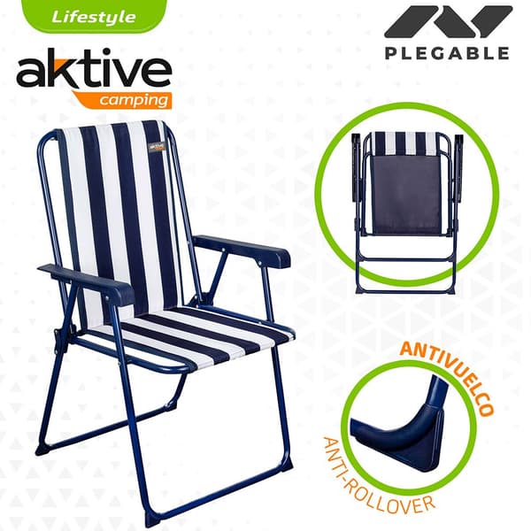 Aktive Uppsättning Mesa Con 2 Sillas Plegables Vit