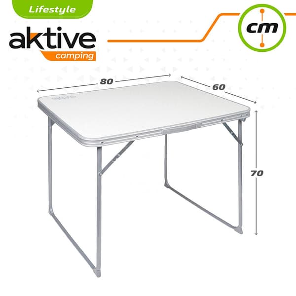 Aktive Uppsättning Mesa Con 2 Sillas Plegables Vit