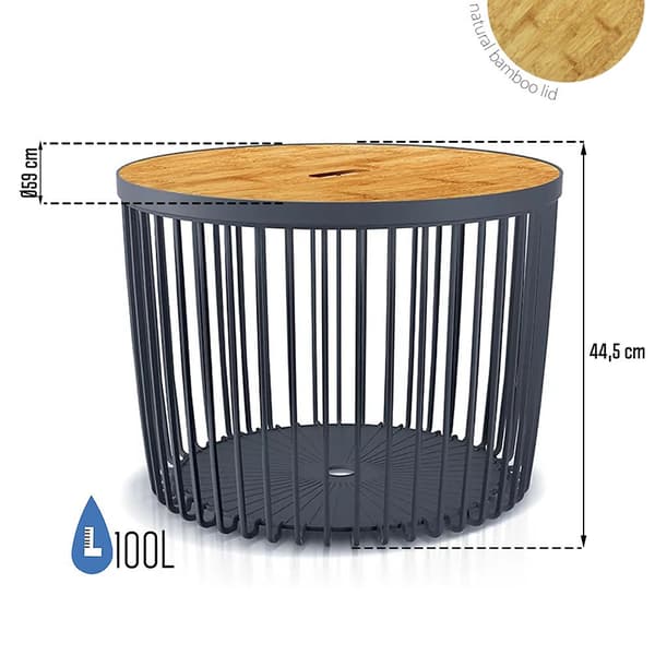 Prosperplast Sivupöytä 100l Clubo Collection 59x59x45.5 Cm Za4303 Hopeinen