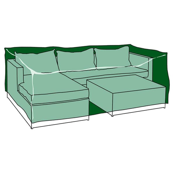 Edm Täck Schäslong Och Bord 300x200x80 Cm Grönt