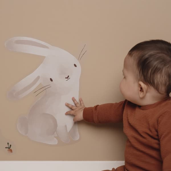 Little Dutch - Luksus Wall Stickers - Baby Bunny - Brun/Hvid - 30x52cm