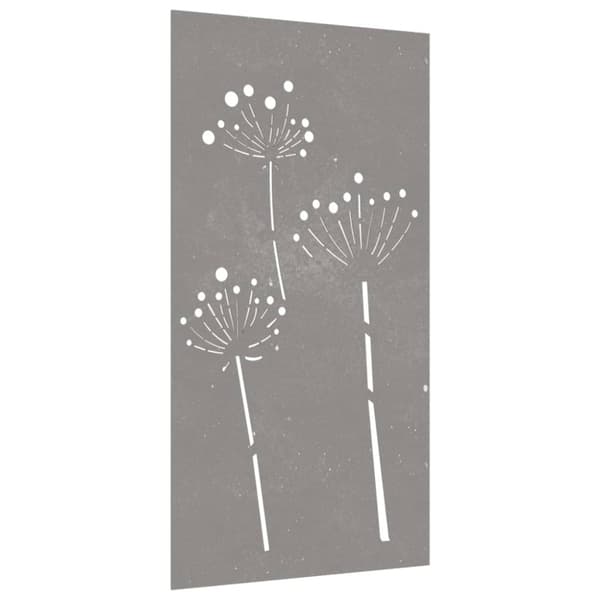 Puutarhaseinäkoriste 105x55 cm corten teräs kukkakuvio
