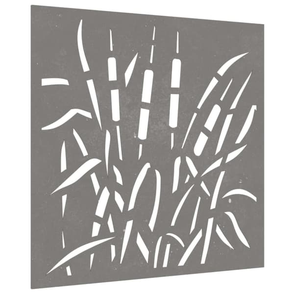 Väggdekoration 55x55 cm rosttrögt stål gräsdesign