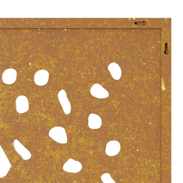 Puutarhaseinäkoriste 105x55 cm corten teräs lehtikuvio