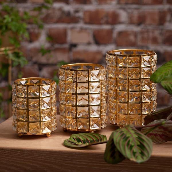 DEKORATIV LJUSSTAKE TESA (03) FI 12 X 17 CM GULD