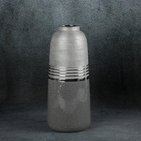 DEKORATIV VASE NELI (01) FI 15 X 36 CM SØLV