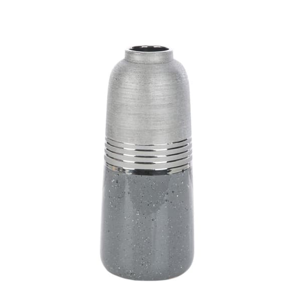 DEKORATIV VAS NELI (01) FI 15 X 36 CM SILVER