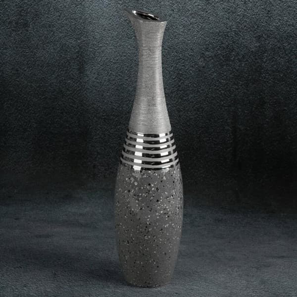 DEKORATIV VASE NELI (16) FI 15 X 60 CM SØLV