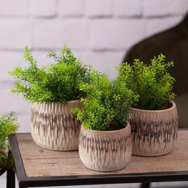 DEKORATIV VASE ROSINA (02) FI 18 X 76 CM CREME