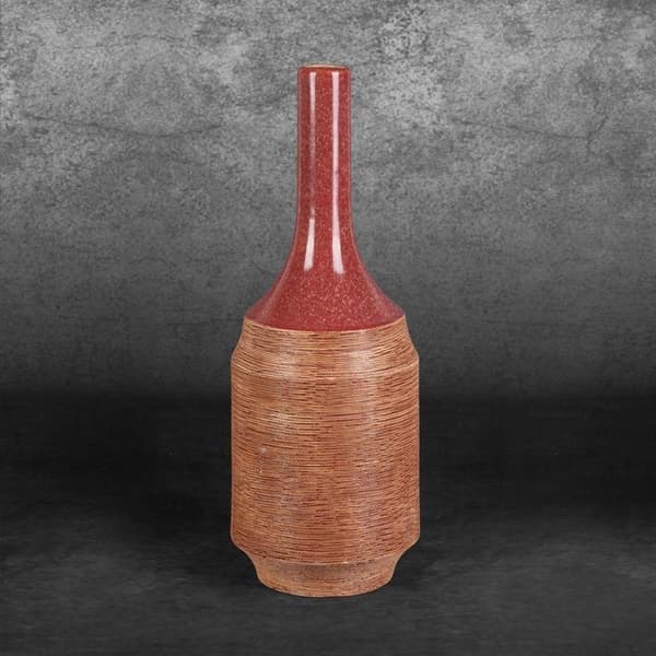 DEKORATIV VASE ELDA (07) FI 16 X 48 CM RØD